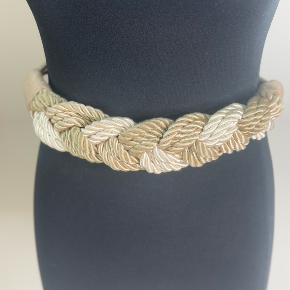 Braided Rope Belt in Tan and Cream